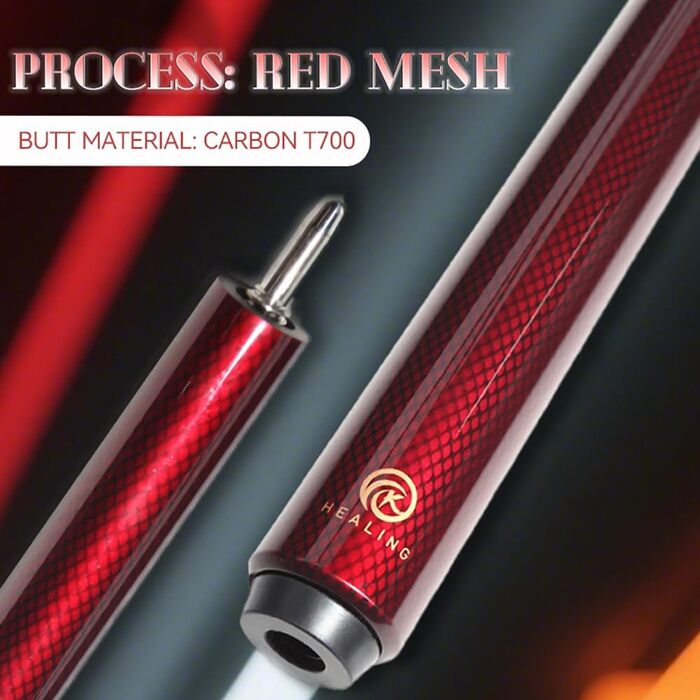 OKHEALING Більярдний кий: карбонове обхватною, 19 oz, 58 дюймів (147 см), 12.4 мм, Unilock, для гри в пул