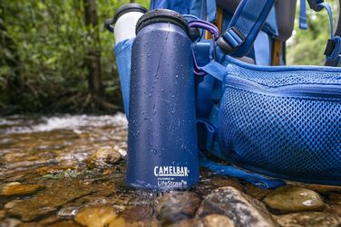 Пляшка для води CAMELBAK Eddy+ Lifestraw 1 л, синя, універсальна, з фільтром для дорослих