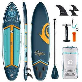 SUP дошка COOLCAA 355 см (Extra Large) надувна, з аксесуарами та сумкою для перенесення, вантажопідйомність 222 кг, для дорослих, для фішингу