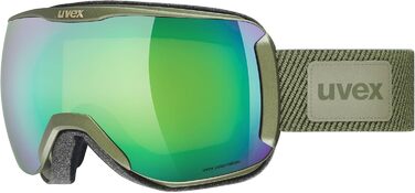 Гірськолижна маска uvex Downhill 2100 Cv Planet, класична, універсальний розмір, матовий крокодил, зелено-зелена