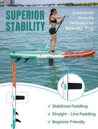 Надувне SUP-борд Niphean Stand Up Paddle Board з сидінням та аксесуарами, 320 см, для 2 осіб, до 200 кг