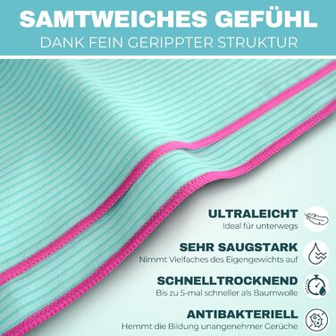 Рушник мікрофібри PEAQ з текстурою - легкий, компактний, швидковисихаючий, XL, 200 x 100 см, блакитний/помаранчевий (кант: помаранчевий)