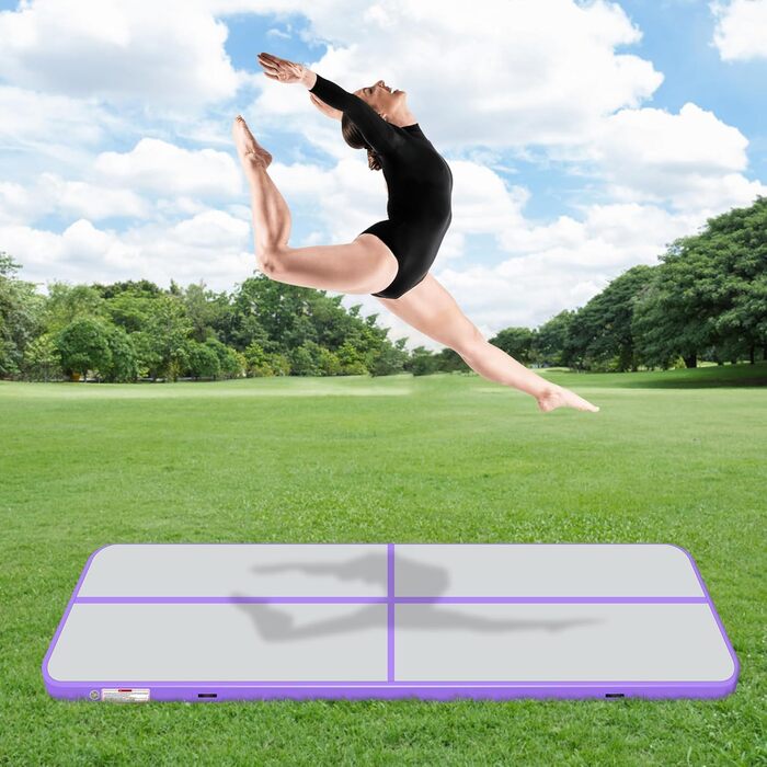 Надувний килимок для гімнастики BPB з електричним насосом. 10ft (300x100x10cm) - тренажер для акробатики, дому, спортзалу, йоги, пляжу та інших видів спорту