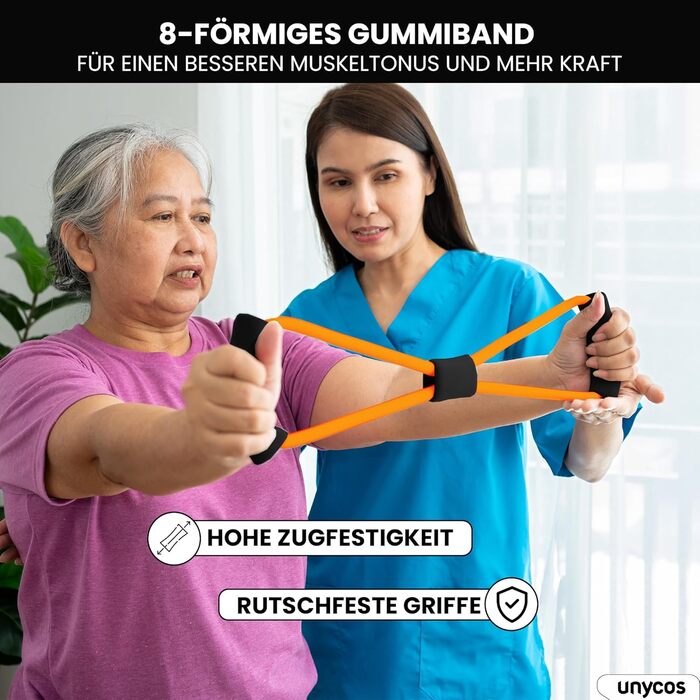 Набір для масажу фасцій Unycos: ролер, стрічка, м'яч, стік, мотузка, сумка | До 120 кг, чорний/оранжевий