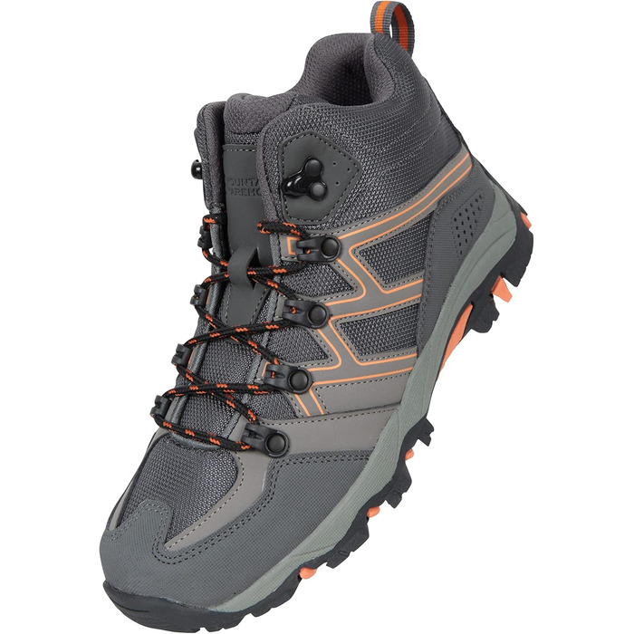 Дитячі трекінгові черевики Mountain Warehouse Oscar - сірі, шкіряні, з надійним зчепленням, утеплені, для хлопчиків та дівчаток, 34 EU