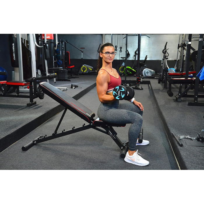 Регульована лава для жиму Train Hard з упором для ніг, сертифікат EN957, преміум якість, для преса та силових тренувань