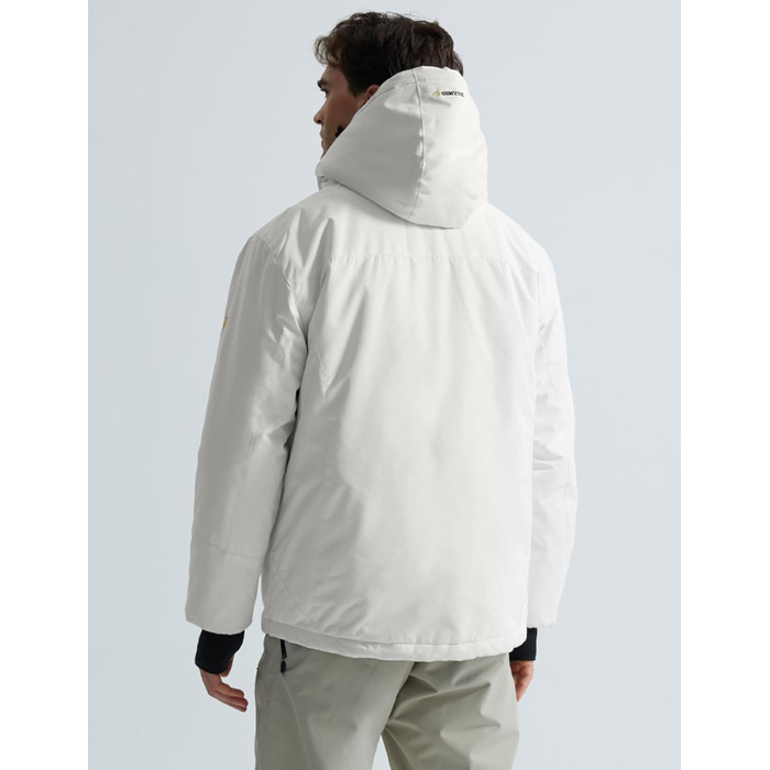 Куртка гірськолижна чоловіча GEMYSE, водонепроникна, вітронепроникна, з підкладкою, зимова, з капюшоном, для спорту, відпочинку, активного відпочинку (біла, XXL)