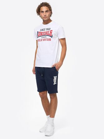 Чоловічі спортивні шорти Lonsdale Norale Passfor Fringford, темно-сині з білим, розмір XL