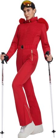 HOTIAN Комплект для сноубордингу та лижного спорту (комбінезон), водонепроникний, вітронепроникний, червоний, M