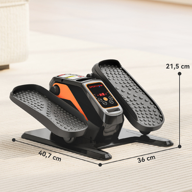 Електричний еліптичний тренажер, педальний пристрій з 12 регульованими рівнями швидкості, портативний, легкий, з пультом дистанційного керування, LED-дисплеєм, сталевим та пластиковим корпусом, чорного кольору.