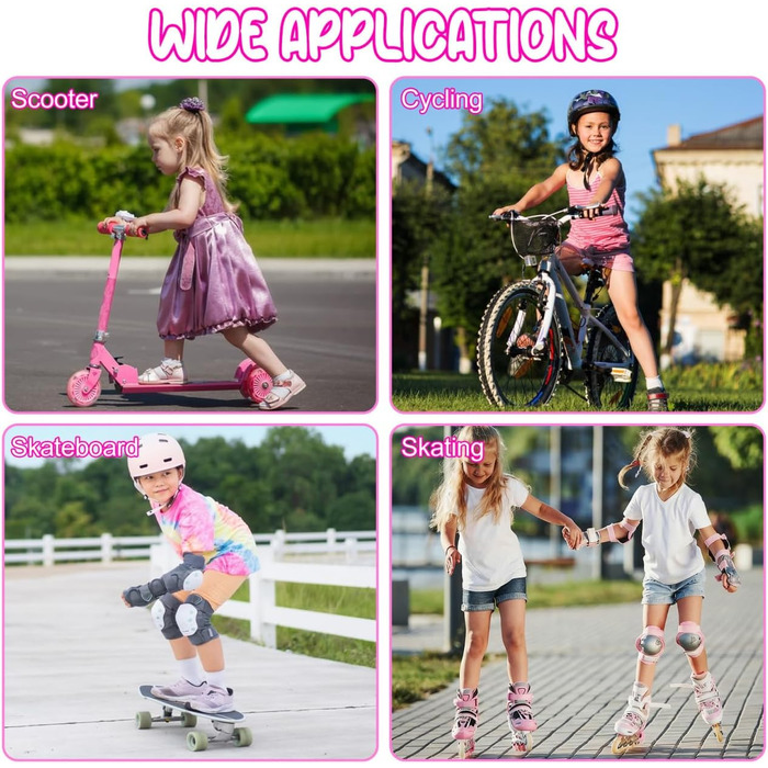 Дитячий шолом CLISPEED з наколінниками, 7-в-1, захист для роликів, скейтборду, велосипеда, 3-8 років, регульований