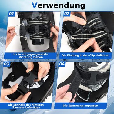 Снігоступи COSTWAY з підйомником, розмір 35-45, до 68/90 кг, комплект з трекінгових палиць та сумки, для чоловіків, жінок та підлітків (EUR 35-40, чорний)