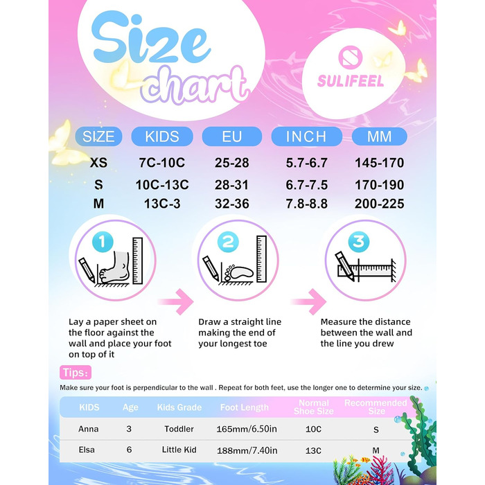 Роликові ковзани SULIFEEL для дівчаток та дітей з підсвічуванням, регульовані, 4 розміри, для малюків та початківців (Червоний, M (32-36))