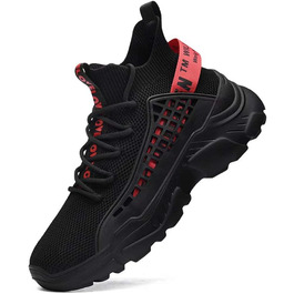 Чоловічі кросівки FUSHITON: дихаючі спортивні, легкі, повсякденні, для бігу по місту, стильні фітнес-кросівки, чорні, 43 EU