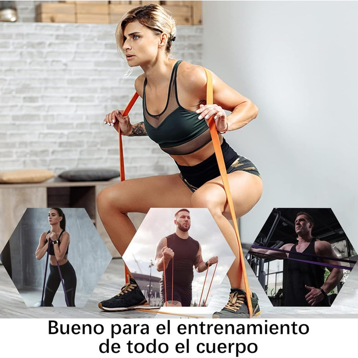 Набір фітнес-гумок 5 шт., гумки для тренувань 15-125 lbs, для дому, йоги, силових тренувань, з сумкою для зберігання