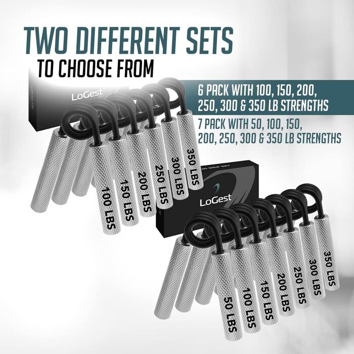 Набір металевих ручок Logest для тренування рук, 45.4-158.8 кг, 6 шт., з подарунковою коробкою, протиковзні, міцні, для дому