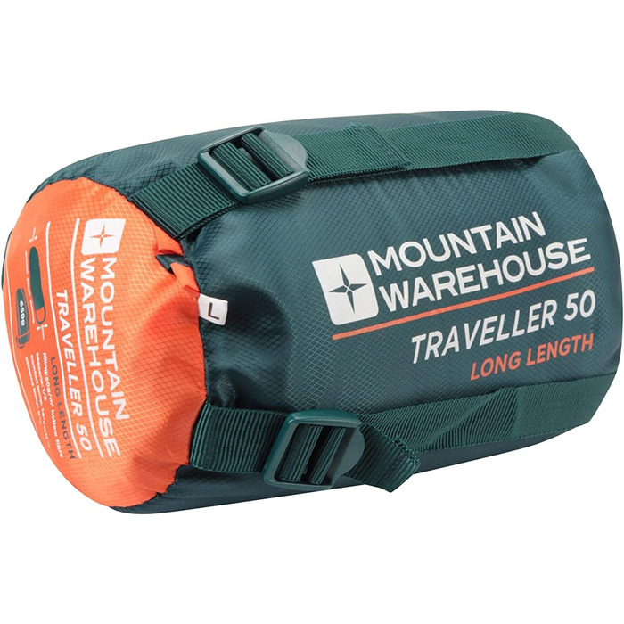 Сплячий мішок Mountain Warehouse Traveller 50 - 220 x 80 x 50 см - вітрозахисний, блакитно-зелений