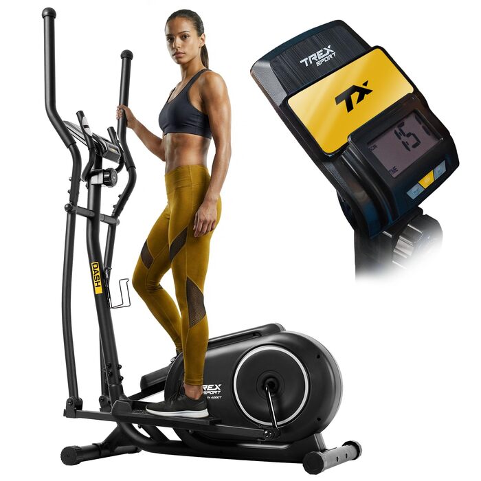 Еліптичний тренажер TREX SPORT TX-400CT для дому, до 120 кг, 10 рівнів навантаження, з пульсометром та тримачем для планшета