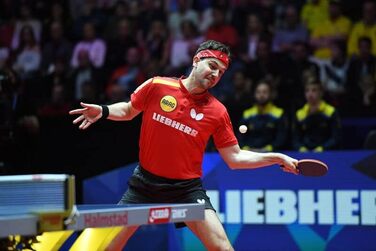 Ракетка для настільного тенісу Butterfly Timo Boll Carbon, червоний/чорний/жовтий, 170 г