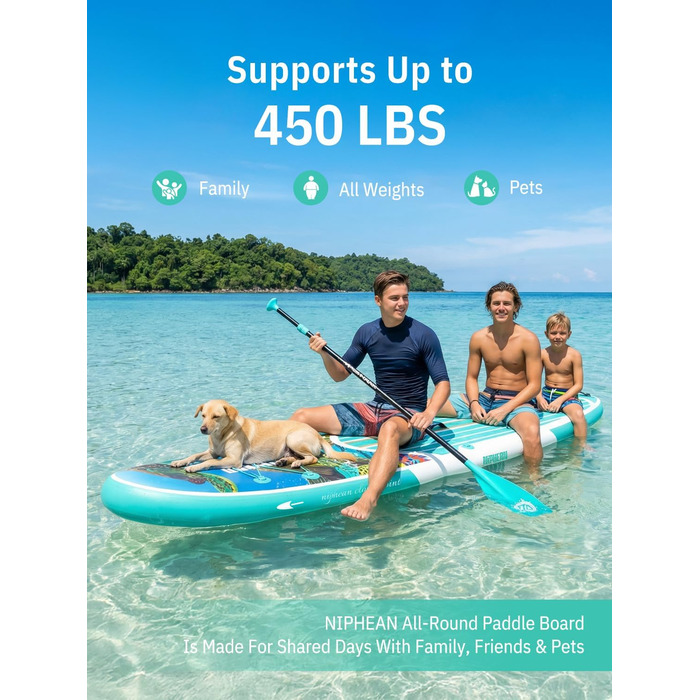 Надувне SUP-борд Niphean з сидінням та аксесуарами, 320 см, для 2 осіб, до 200 кг, для будь-якого рівня майстерності
