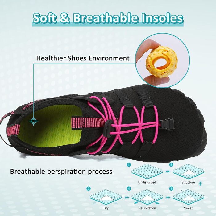 Зітоп Водонепроникні шкарпетки-капеці для жінок та чоловіків. Шкарпетки-капеці для плавання, серфінгу, йоги. Швидка сушка, легкі, унісекс. Розміри 36-46 EU. Кольори: білий, сірий, чорний, рожевий.