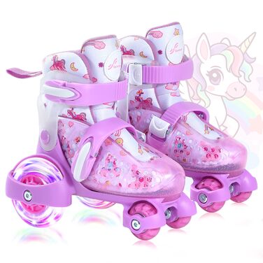 Ролики для дітей регульовані, рожеві, 24-31 розмір, для дівчаток, для занять в приміщенні та на вулиці, S(EU 28-31)