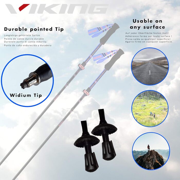 VIKING Kettera Pro складані трекінгові палиці для хайкінгу та скандинавської ходьби для жінок, легкі алюмінієві, компактні