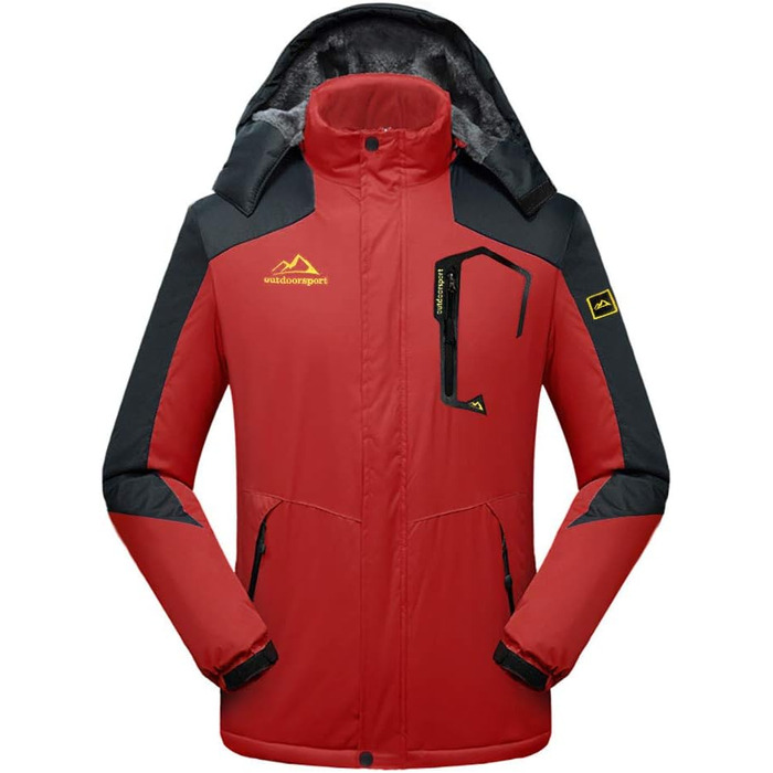 Чоловіча зимова куртка EKLENTSON: водонепроникна, вітронепроникна, з підкладкою, для туризму та активного відпочинку, 4 кишені, червона