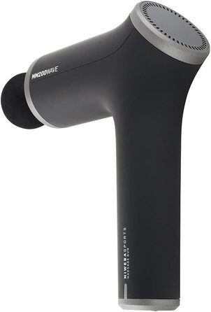 Масажний пістолет Miweba Sports MM200 з LCD-дисплеєм, 6 насадок, 10 режимів, для м'язів, чорний/сірий