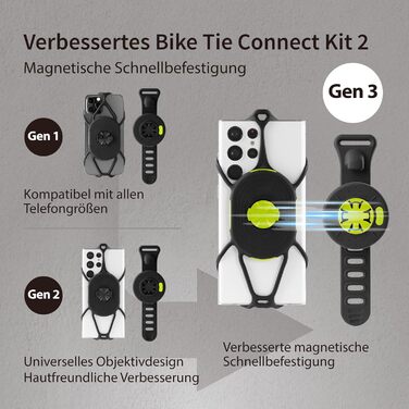 Кріплення для телефону на руку BONE Run Tie Connect Kit 2 Magnetic, сумісне з iPhone 15 Pro Max Plus 14 13 Samsung, для телефонів 4.7-7.2 дюймів, для велосипедів