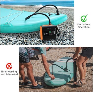 Електрична SUP-насос PELLOR 22 PSI з акумулятором: для надувних SUP-дошок, каяків, човнів та наметів