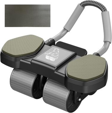 Ролер для пресу, тренажер для дому, покращене 4-колісне шасі, стабільний тренажер для зміцнення м'язів пресу та корпусу, довговічний та легкий, ідеальний для чоловіків та жінок, чорно-синій