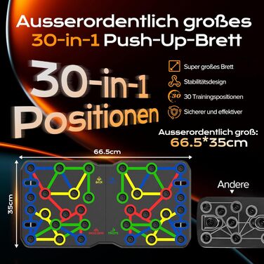 AERLANG Дошка для віджимань, портативна, багатофункціональна, складана, 10-в-1, ручки для віджимань, професійний тренажер для силових тренувань, багато кольорів