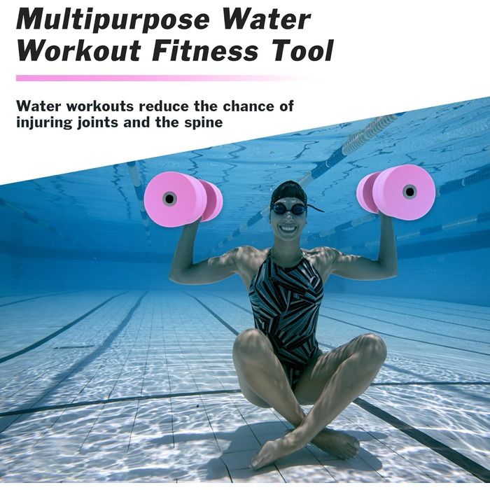 Водні гантелі BOOSTEADY для аквафітнесу: короткі та довгі, рожеві та блакитні