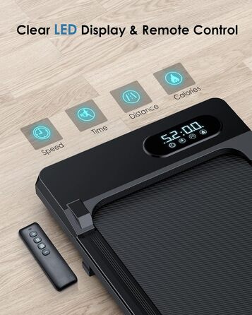 Тренажер для ходьби HomeFitnessCode Walking Pad з нахилом - біговий килимок для дому та офісу, чорний
