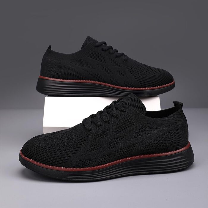 Чоловічі бігові кросівки: спортивне взуття, повсякденне взуття на плоскій підошві, чорного кольору, розмір 45 EU