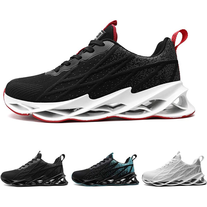 Кросівки для бігу та вулиці Frysen: дихаючі, для чоловіків та жінок, розміри 38-46 EU, білі (38 EU, чорний/червоний)