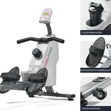 Магнітний тренажер для дому Sunny Health & Fitness SF-RW521020: компактний, складаний, тихий, з підключенням до SunnyFit App