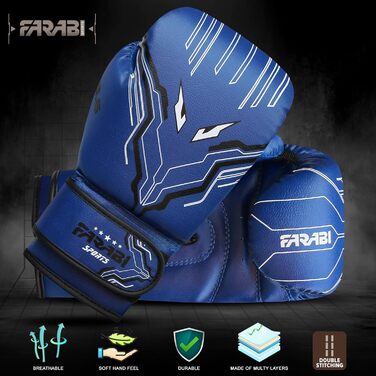 Дитячі боксерські рукавички Farabi Sports 6oz для хлопчиків і дівчат, сірі – для боксу, ММА, муай-тай, боксерського мішка та тренувань, вік 5–10 років