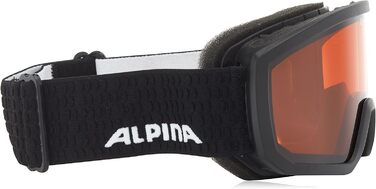 ALPINA SCARABEO JR. – дитяча лижна маска OTG, ударостійка, з 100% UV-захистом, антифог, чорна