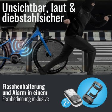 Фляготримач з сигналізацією Parkwächter B1 для велосипеда, AirTag, універсальний, сірий, водозахист IP55