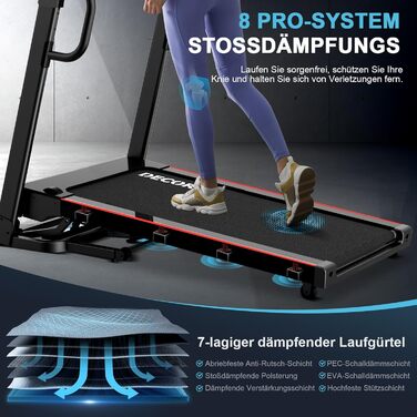 Біговий тренажер Profi G Series 7-1: складаний, з нахилом, тихий мотор, WiFi, Bluetooth, APP, німецька якість, сертифікат TÜV