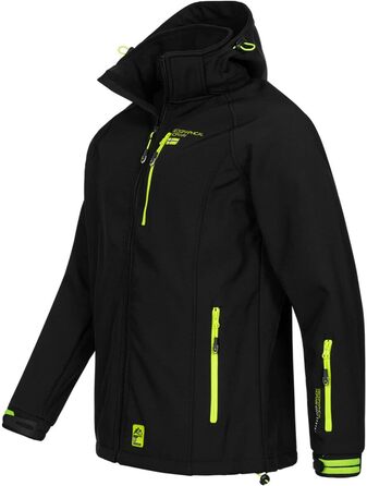 Чоловіча куртка Geographical Norway для осені та зими: Softshell, Outdoor, захист від дощу, перехідна модель (5XL, чорний)