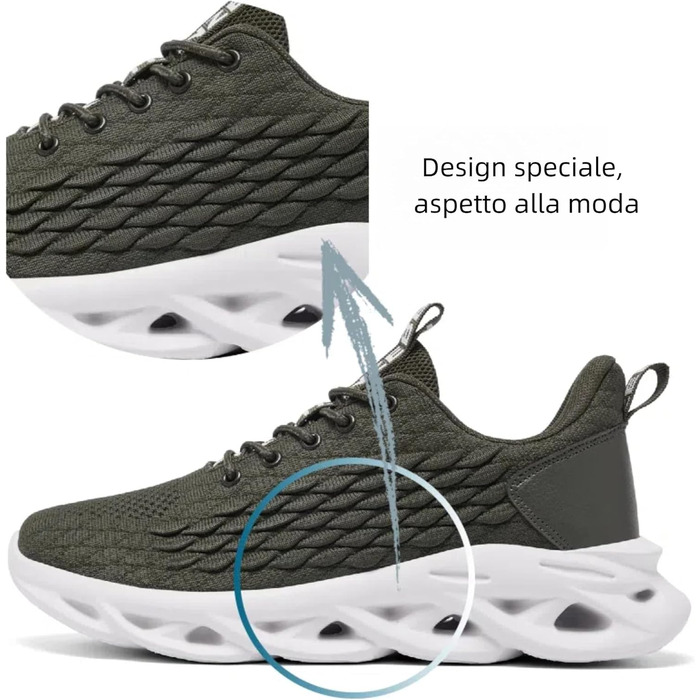 Чоловічі кросівки для бігу, тенісу та фітнесу. Легкі, дихаючі, зелені. Розмір 43 EU