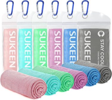 Охолоджуючий рушник Sukeen (101,6 x 30,5 см) – мікрофібра для йоги, спорту, фітнесу, тренувань, кемпінгу. Різні кольори