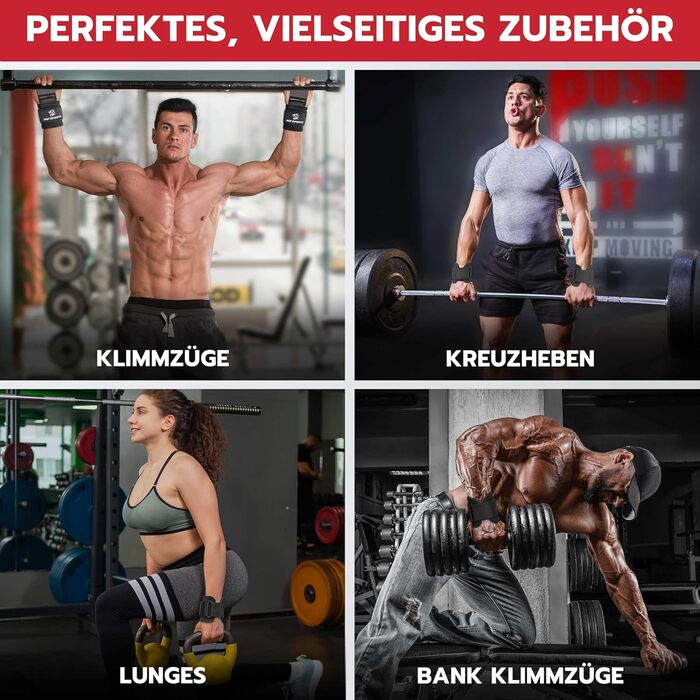 Набори гаків для важкої атлетики AQF – нековзні ручки з гумовим покриттям, 8 мм неопренова підкладка, гаки для підйому штанги для чоловіків та жінок (пара), ідеальні для ременів для тяги та силових видів спорту (сірий)