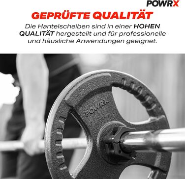Диски для штанги POWRX Olympia 2,5-40 кг, набір 2 шт., 50 мм – гантельні та штангові ваги з чавуну для тренувань