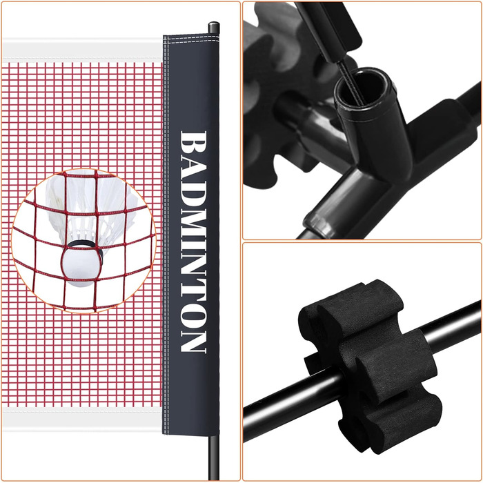 Мережа волейбольна / бадмінтонна з регульованою висотою, складана, для вулиці, з сумкою 310 см