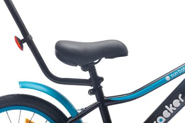 Дитяче велосипед Sun Baby Tiger Tracker 14/16 дюймів для хлопчиків. Легкий, з додатковими колесами та штовхачем, 2-6 років. BMX, блакитний.
