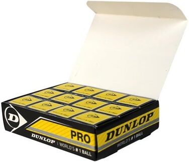 М'яч для сквошу Dunlop Sports XX Pro, 12 шт., чорний, подвійна жовта крапка